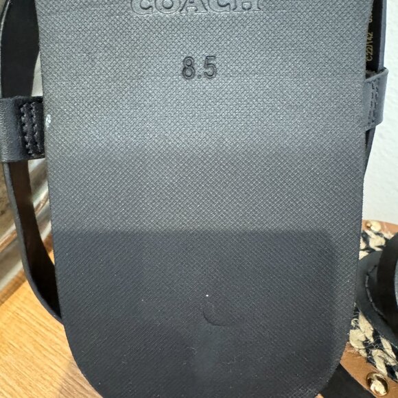 Coach Gracey Leather Thong Sandal – Black – Size 8.5 - Picture 9 of 11